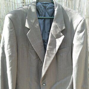 Hickey Freeman Men's Wool Gray Pinstripe Suit Jacket Blazer - 42L